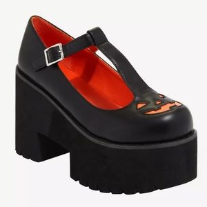 Pumpkin T-Strap Platform Mary Janes